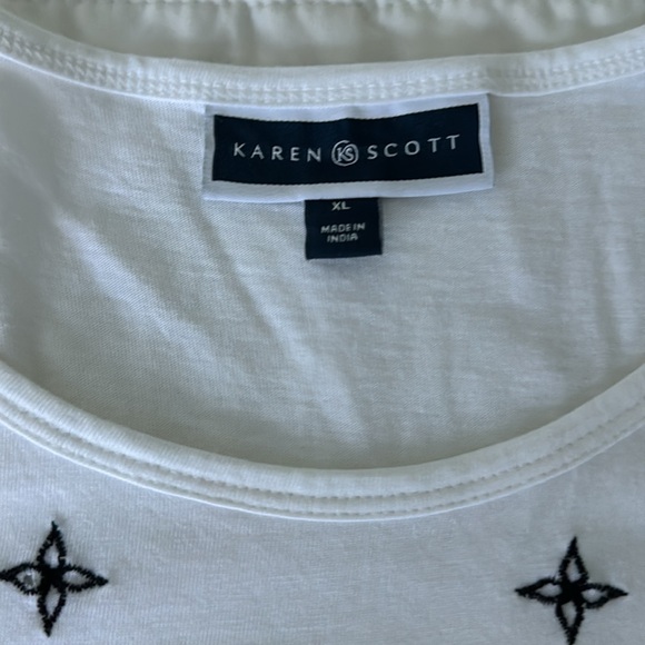 Karen Scott women’s Embroidered Top NWT XXL - Picture 2 of 5